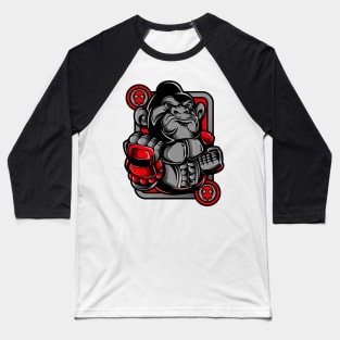 Kong Ape Gorilla Monkey Grey Red Baseball T-Shirt